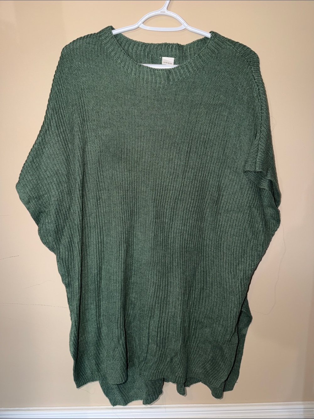 Relaxed Green Ribbed Women's Sweater